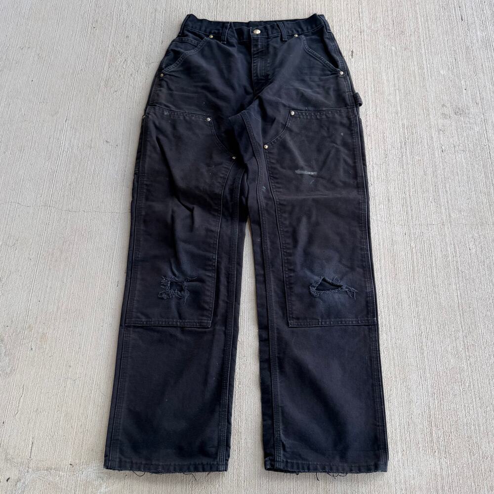 Carhartt faded black double knee work wear carpenter pants